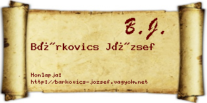 Bárkovics József névjegykártya