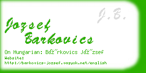 jozsef barkovics business card